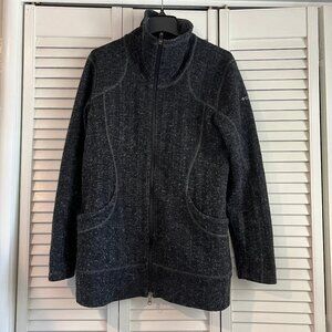 Columbia Women's Jacket Black Wool Blend Full Zip Up Omni-Shield Size L